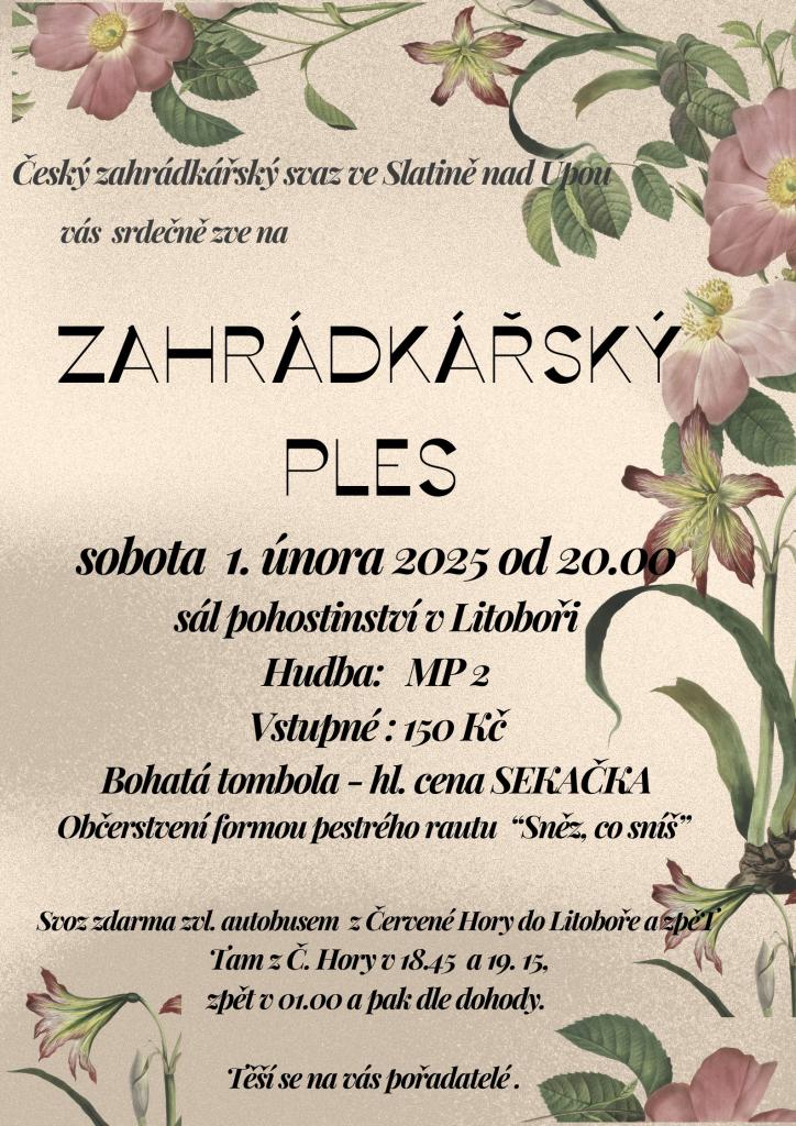 Zahrádkářský ples 2025