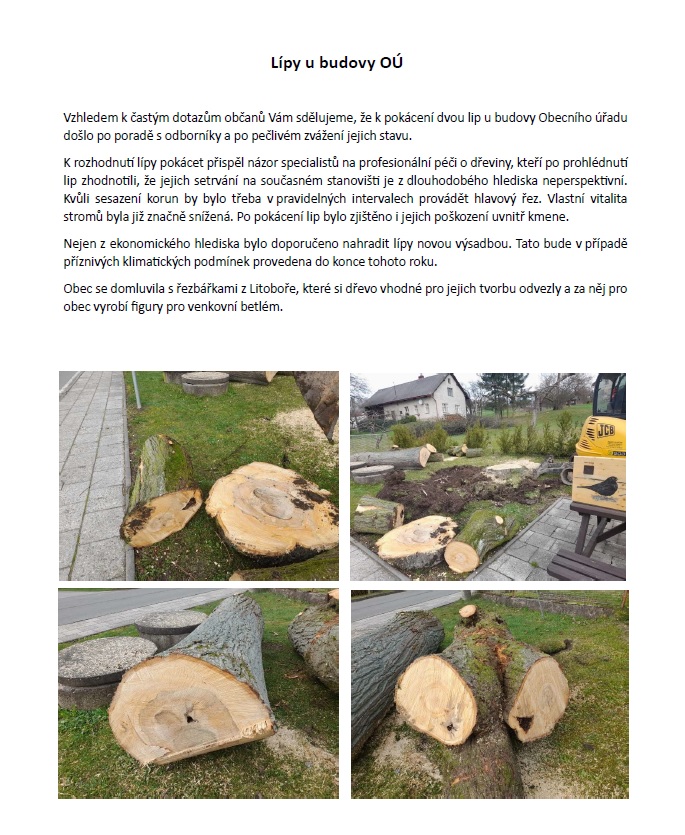 Lípy u budovy OÚ