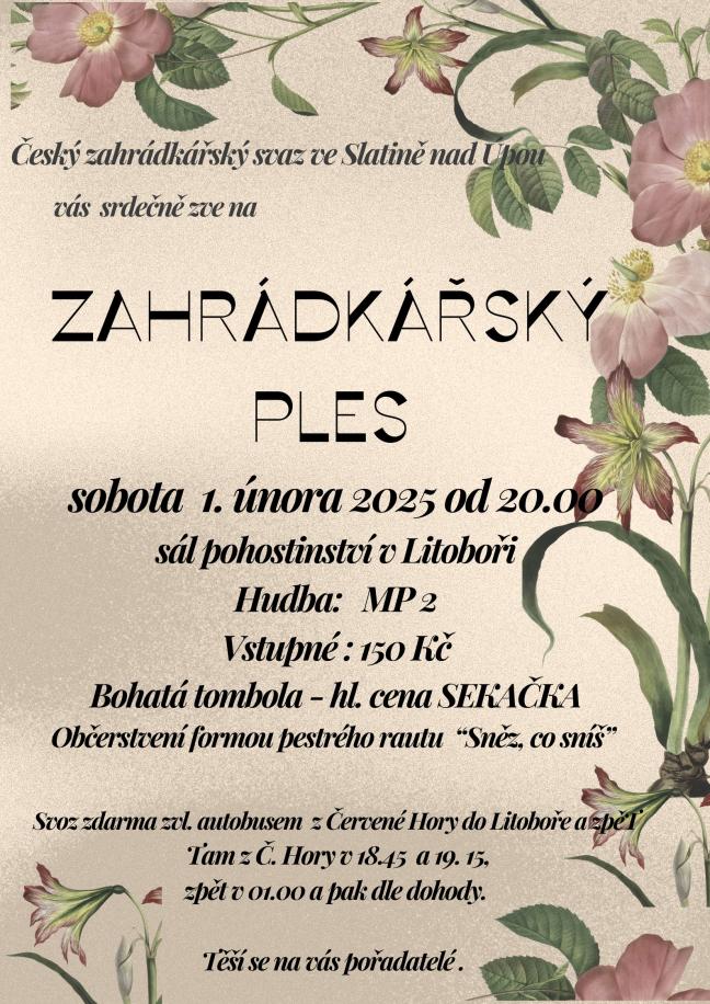 Zahrádkářský ples 2025