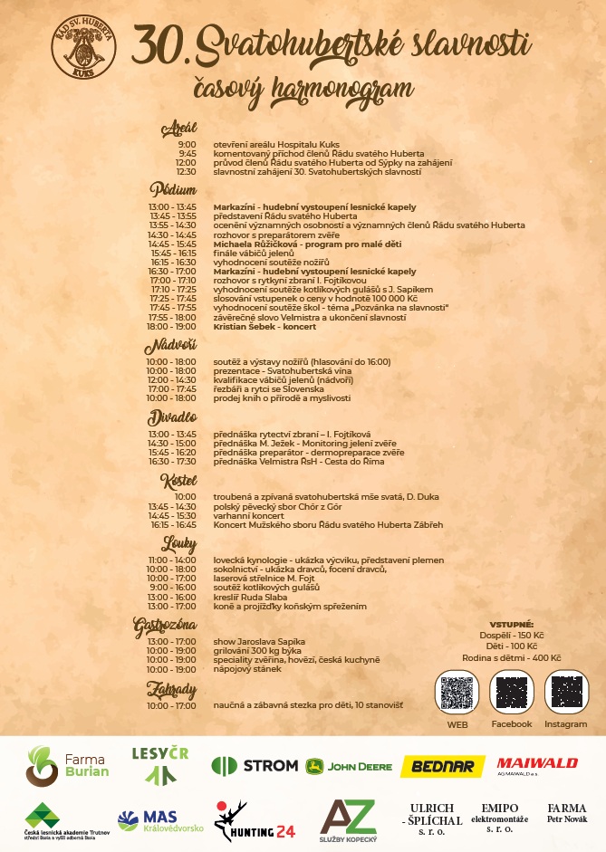 30.Svatohubertské slavnosti - harmonogram